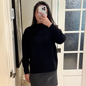 Aritzia Babaton 100% Merino Wool Black Turtleneck Sweater - Soft Rib Knit NWT